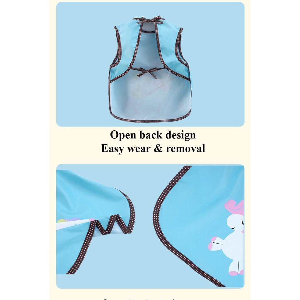 ❤Baby Apron❤Toddler Kids Waterproof Feeding Bib Pocket❤SG Seller❤